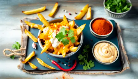 Sprøde Chili Cheese Fries med Krydret Mayo