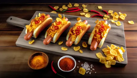 Sprøde Chili Cheese Hotdogs med Crunchy Twist