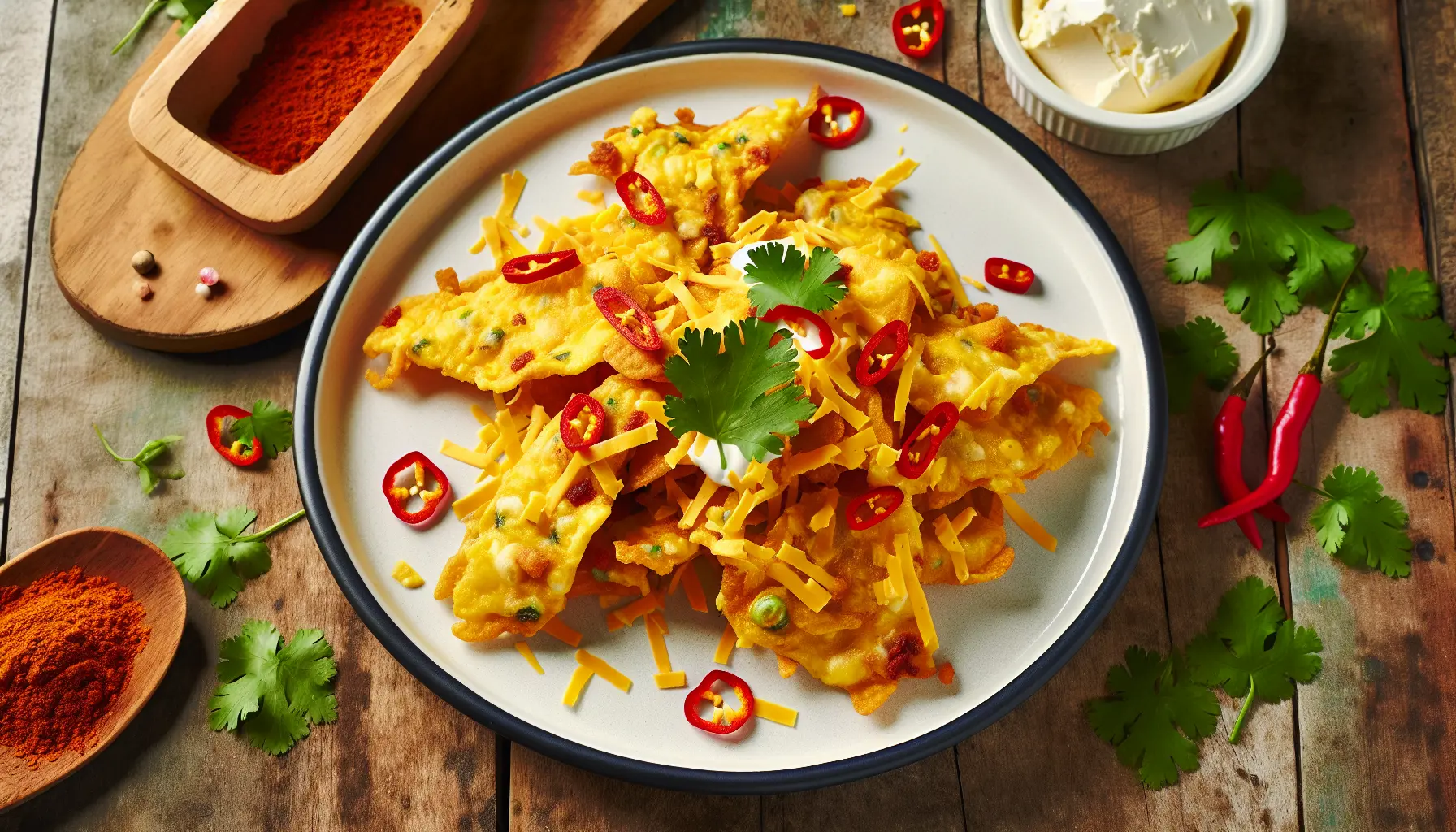 Sprøde Chili Cheese Tops med smeltet ost og frisk chili