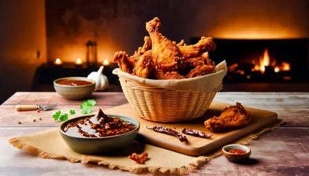 Sprøde crunchy kyllingelår med krydret BBQ-dip