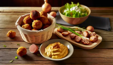 Sprøde Frikadeller med Krydret Sennepsdip