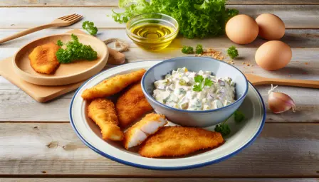 Sprøde hjemmelavede fiskefileter med frisk remoulade