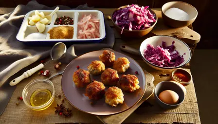 Sprøde Julefrikadeller med Frisk Rødkålssalat