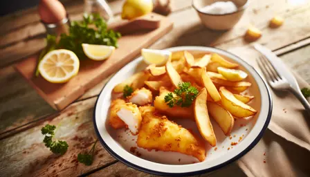 Sprøde Luftige Fiske- og Pommes Frites
