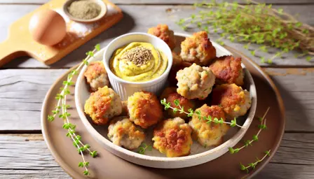 Sprøde Luftige Hjemmelavede Frikadeller med Sennepsdip