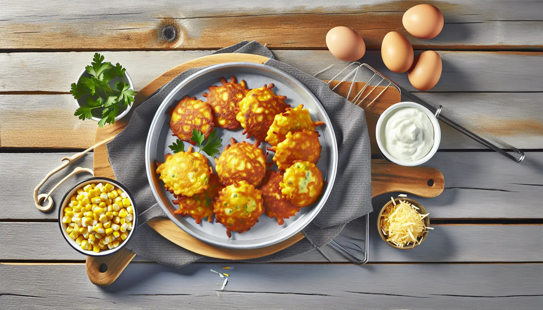 Sprøde Majsfritter klar til servering