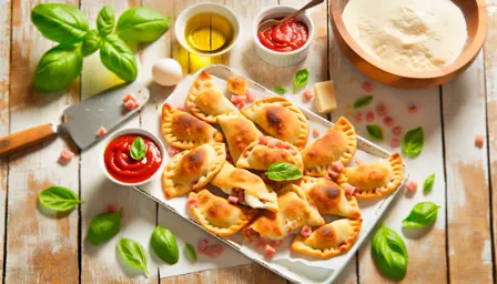 Sprøde Mini Calzone med Mozzarella og Skinke