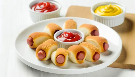 Sprøde Mini Hotdogs på Tallerken