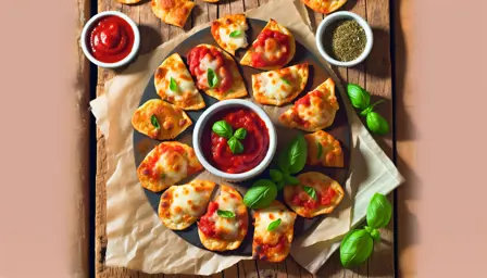 Sprøde Mini Pizzasnacks med Mozzarella og Tomatsauce