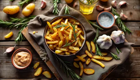 Sprøde Mini Pomfritter med Hvidløg og Rosmarin
