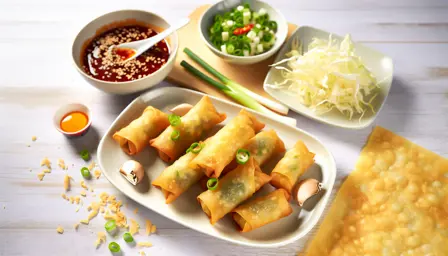 Sprøde Mini Spring Rolls på fad