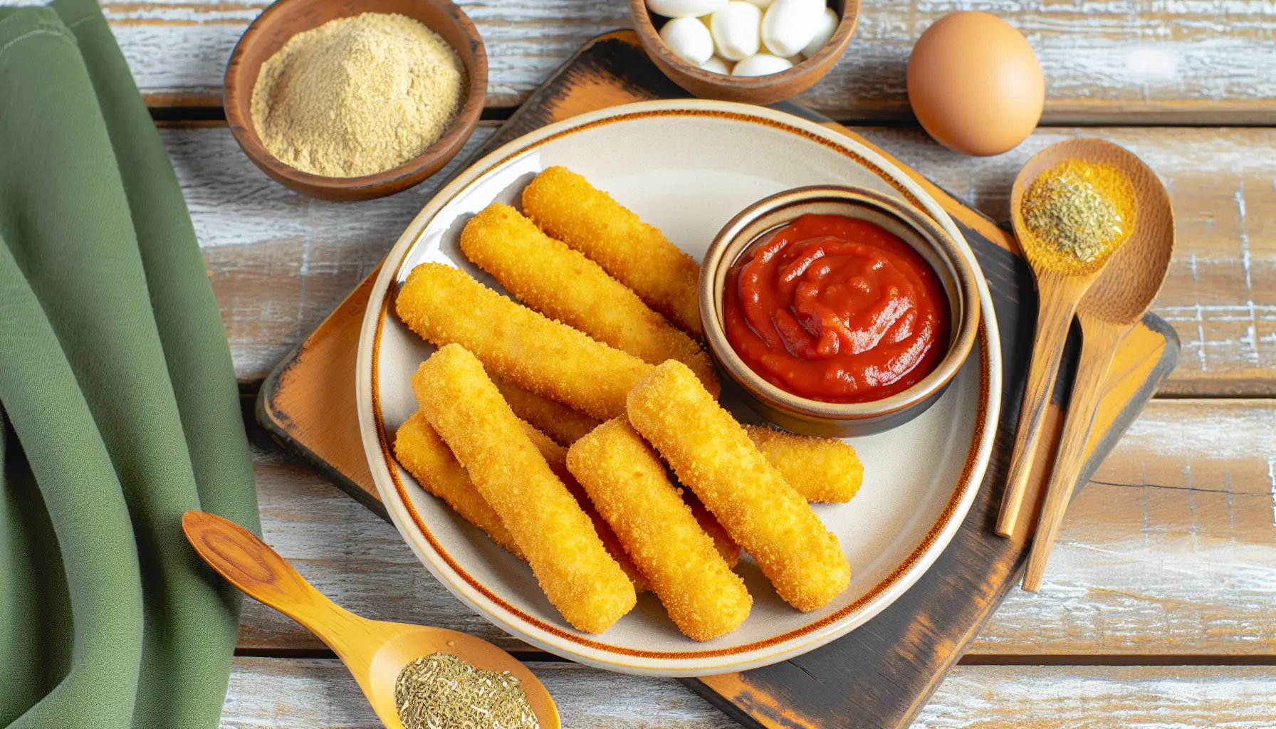 Sprøde Mozzarella Sticks med Dip