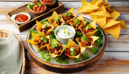 Sprøde Nacho Cups med Krydret Fyld