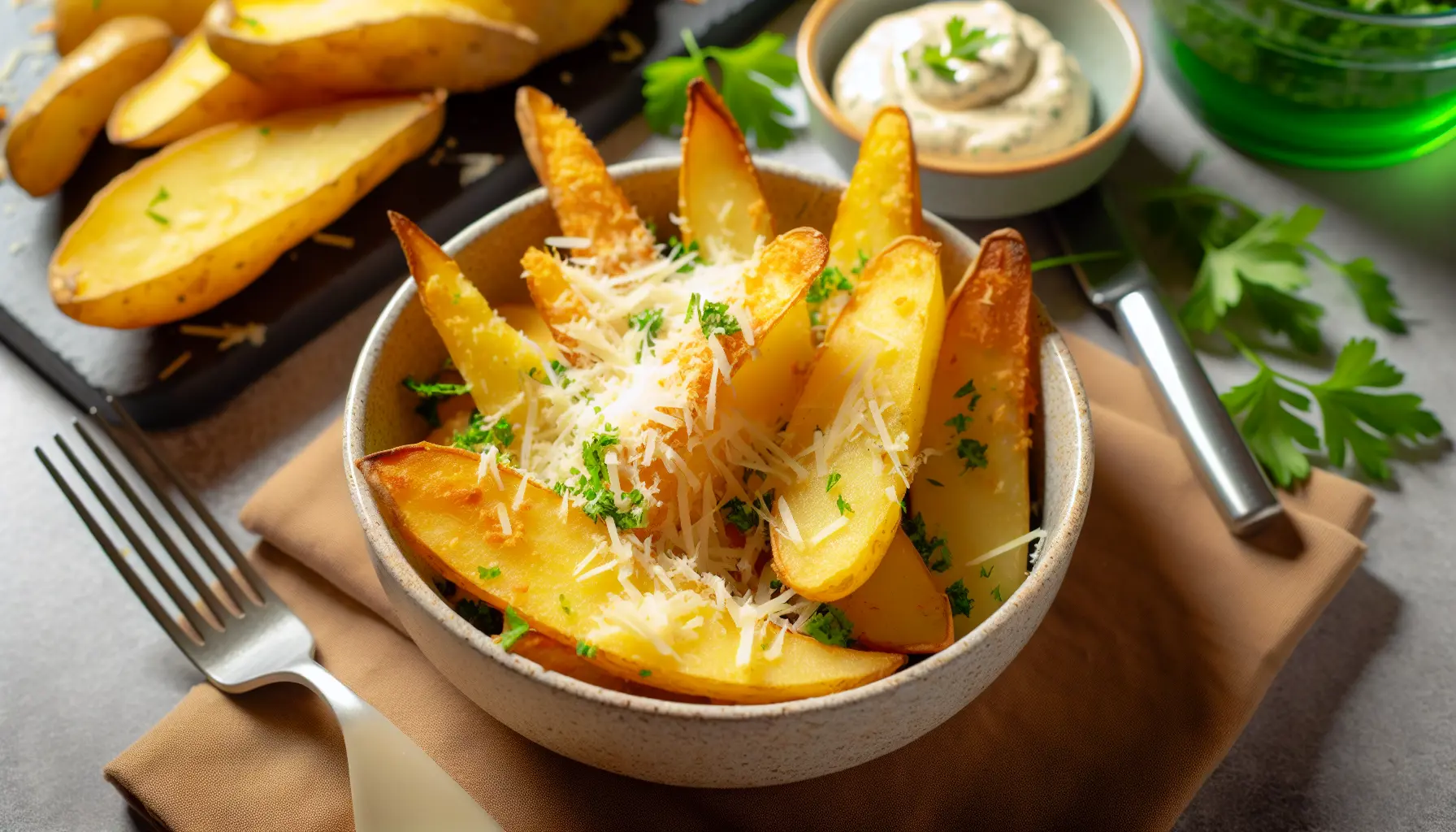 Sprøde Parmesan Kartoffelbåde i Airfryer