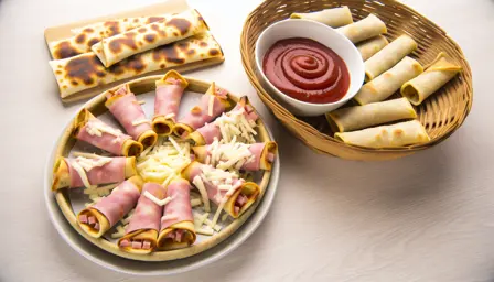 Sprøde Pizza Rolls med Ost og Skinke