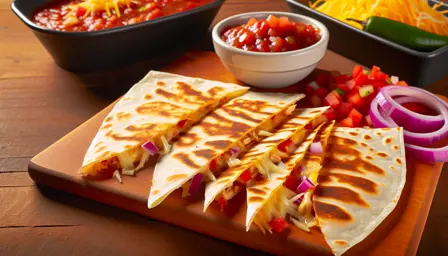 Sprøde Quesadilla Slices med Smeltet Ost