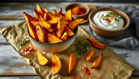 Sprøde søde kartoffelbåde med røget paprika