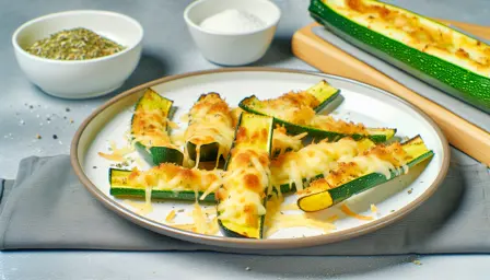 Sprøde zucchinibåde med smeltet ost