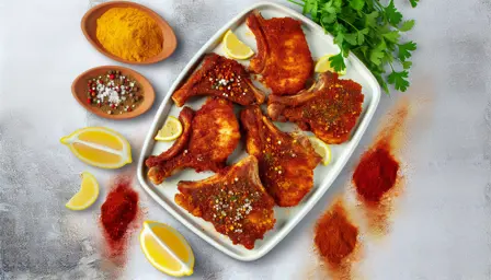 Sprøde krydderkoteletter i airfryer